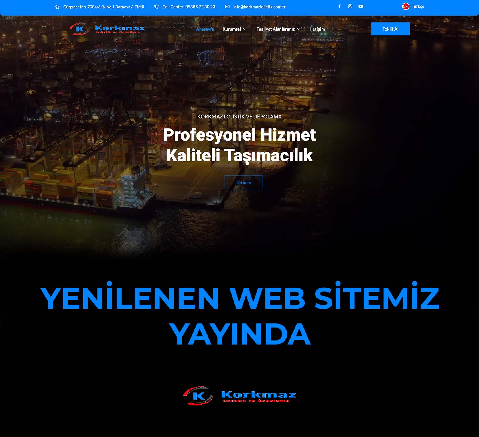 Yenilenen Web Sitemiz Yayında